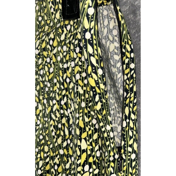 Sigrid Olsen Size 6 Yellow Green‎ Vine Floral Cotton Cropped Pants Boho Festival - Picture 8 of 10